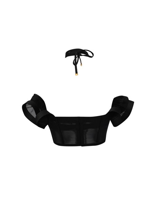 Top in raso con maxi ruche Elisabetta Franchi | TO03962E2110